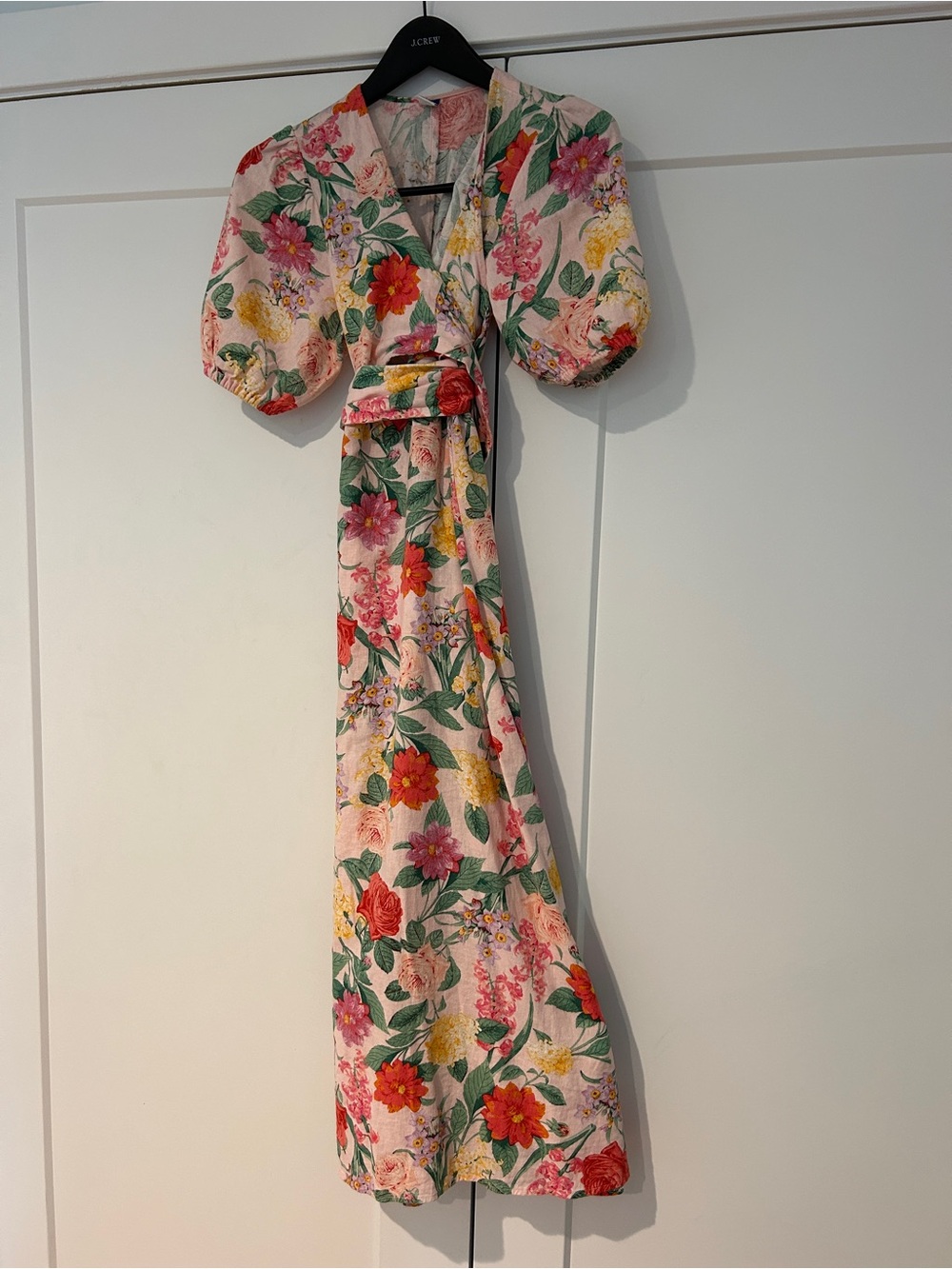 Old Navy Pink Floral Maxi Dress with Puff Sleeves